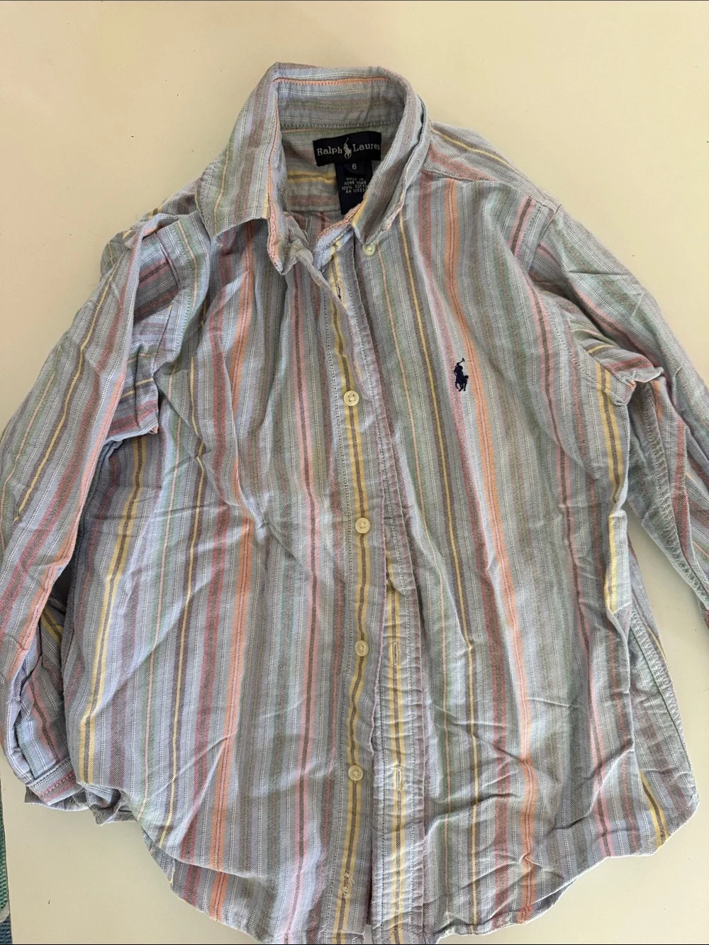 Ralph Lauren Pastel Multicolor Striped Button-Down Shirt